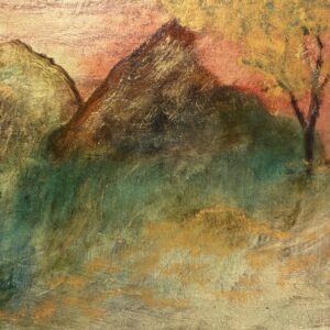 Original landscape oil painting featuring rolling hills and autumn trees by Canadian artist Alain Roch